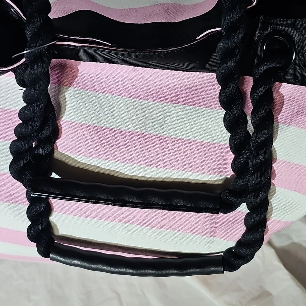 Victoria's Secret Pink, White Striped Tote New - Picture 5 of 14